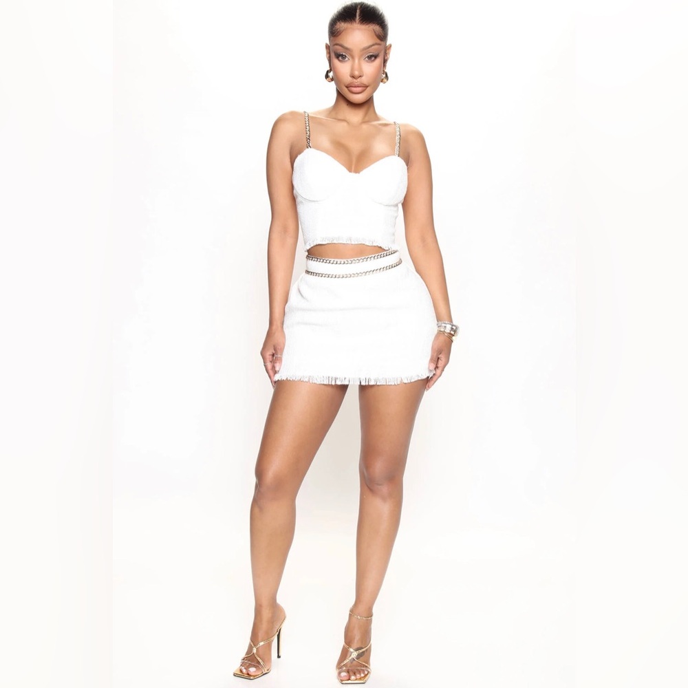 Celeste Micro Mini Skirt Set White